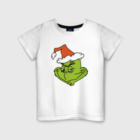 Детская футболка хлопок с принтом Гринч в Екатеринбурге, 100% хлопок | круглый вырез горловины, полуприлегающий силуэт, длина до линии бедер | 2020 | гринч | гринч мультфильм | нг | новый год | фильм рождество гринч