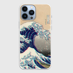 Чехол для iPhone 13 Pro Max с принтом Kanagawa Wave Glitch Art в Екатеринбурге,  |  | Тематика изображения на принте: glitch | japan | kanagawa | retro | retro wave | retrowave | vapor | vapor wave | vaporwave | wave | волна канагава | глитч | глич | канагава | ретровейв | ретровэйв | япония