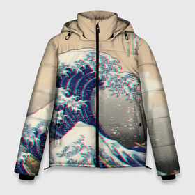 Мужская зимняя куртка 3D с принтом Kanagawa Wave Glitch Art в Екатеринбурге, верх — 100% полиэстер; подкладка — 100% полиэстер; утеплитель — 100% полиэстер | длина ниже бедра, свободный силуэт Оверсайз. Есть воротник-стойка, отстегивающийся капюшон и ветрозащитная планка. 

Боковые карманы с листочкой на кнопках и внутренний карман на молнии. | Тематика изображения на принте: glitch | japan | kanagawa | retro | retro wave | retrowave | vapor | vapor wave | vaporwave | wave | волна канагава | глитч | глич | канагава | ретровейв | ретровэйв | япония