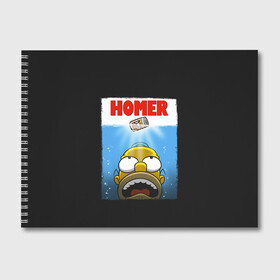 Альбом для рисования с принтом Homer в Екатеринбурге, 100% бумага
 | матовая бумага, плотность 200 мг. | bart | beer | family | homer | jaws | lisa | maggie | marge | shark | simpson | simpsons | thesimpsons | акула | барт | гомер | лиза | мардж | мегги | семья | симпсоны | челюсти