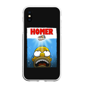 Чехол для iPhone XS Max матовый с принтом Homer в Екатеринбурге, Силикон | Область печати: задняя сторона чехла, без боковых панелей | Тематика изображения на принте: bart | beer | family | homer | jaws | lisa | maggie | marge | shark | simpson | simpsons | thesimpsons | акула | барт | гомер | лиза | мардж | мегги | семья | симпсоны | челюсти