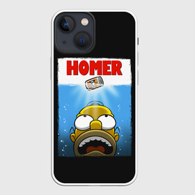 Чехол для iPhone 13 mini с принтом Homer в Екатеринбурге,  |  | bart | beer | family | homer | jaws | lisa | maggie | marge | shark | simpson | simpsons | thesimpsons | акула | барт | гомер | лиза | мардж | мегги | семья | симпсоны | челюсти