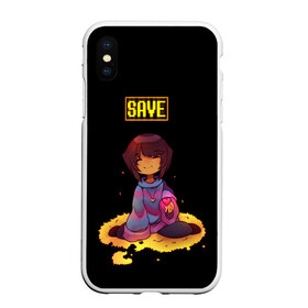 Чехол для iPhone XS Max матовый с принтом UNDERTALE FRISK в Екатеринбурге, Силикон | Область печати: задняя сторона чехла, без боковых панелей | chara | frisk | sans | undertale | андертале | андертейл | игра | подземная история | подземная сказка | санс | ундертале | фриск | чара