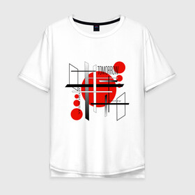 Мужская футболка хлопок Oversize с принтом JAPAN в Екатеринбурге, 100% хлопок | свободный крой, круглый ворот, “спинка” длиннее передней части | абстракция | будущее | геометрия | город | жизнь | япония