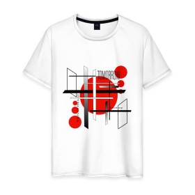 Мужская футболка хлопок с принтом JAPAN в Екатеринбурге, 100% хлопок | прямой крой, круглый вырез горловины, длина до линии бедер, слегка спущенное плечо. | абстракция | будущее | геометрия | город | жизнь | япония