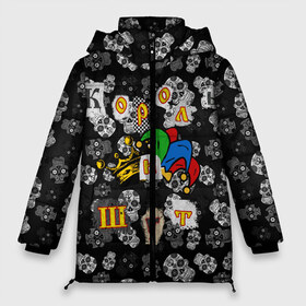 Женская зимняя куртка 3D с принтом Король и Шут в Екатеринбурге, верх — 100% полиэстер; подкладка — 100% полиэстер; утеплитель — 100% полиэстер | длина ниже бедра, силуэт Оверсайз. Есть воротник-стойка, отстегивающийся капюшон и ветрозащитная планка. 

Боковые карманы с листочкой на кнопках и внутренний карман на молнии | skull | киш | король | король и шут | михаил горшенев | черепа | шут