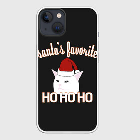 Чехол для iPhone 13 с принтом Woman Yelling at Cat в Екатеринбурге,  |  | cat | cats | christmas | mem | meme | memes | new year | santa | xmas | женщина | кот | кричит | мем | мемы | на кота | новый год | рождество | санта