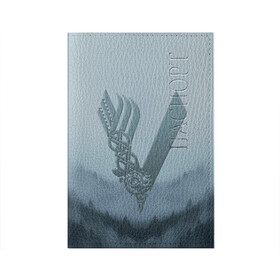 Обложка для паспорта матовая кожа с принтом vikings в Екатеринбурге, натуральная матовая кожа | размер 19,3 х 13,7 см; прозрачные пластиковые крепления | Тематика изображения на принте: nord | north | vikings | викинги | норвегия | север | скандинавия