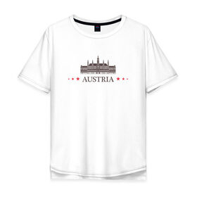 Мужская футболка хлопок Oversize с принтом Австрия в Екатеринбурге, 100% хлопок | свободный крой, круглый ворот, “спинка” длиннее передней части | вена | достопримечательность | ратуша | страна