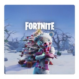 Магнитный плакат 3Х3 с принтом Fortnite Новогодний в Екатеринбурге, Полимерный материал с магнитным слоем | 9 деталей размером 9*9 см | christmas | epic games | fortnite | игры | новый год | рождество | фортнайт