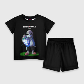 Детский костюм с шортами 3D с принтом UNDERTALE в Екатеринбурге,  |  | chara | frisk | sans | undertale | андертале | андертейл | игра | подземная история | подземная сказка | санс | ундертале | фриск | чара