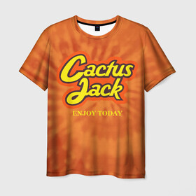 Мужская футболка 3D с принтом Cactus Jack в Екатеринбурге, 100% полиэфир | прямой крой, круглый вырез горловины, длина до линии бедер | Тематика изображения на принте: reeses puffs | travis scott | джэк | кактус | трэвис скотт