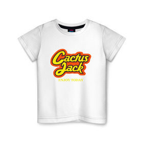 Детская футболка хлопок с принтом Cactus Jack в Екатеринбурге, 100% хлопок | круглый вырез горловины, полуприлегающий силуэт, длина до линии бедер | reeses puffs | travis scott | джэк | кактус | трэвис скотт