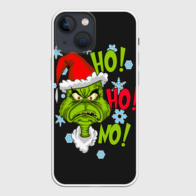 Чехол для iPhone 13 mini с принтом Grinch Face No No No в Екатеринбурге,  |  | christmas | claus | grinch stole | how the | jingle | merry | santa | гринч | гуманоид | диккенс | ктоград | олени | рождество | снежинки | чарльз
