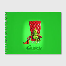 Альбом для рисования с принтом The Grinch в Екатеринбурге, 100% бумага
 | матовая бумага, плотность 200 мг. | christmas | claus | grinch stole | how the | jingle | merry | santa | гринч | гуманоид | диккенс | ктоград | олени | рождество | снежинки | чарльз