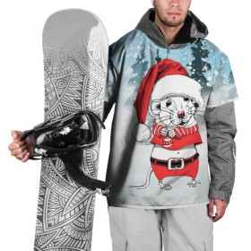 Накидка на куртку 3D с принтом Мышонок с елочной игрушкой в Екатеринбурге, 100% полиэстер |  | 2020 | mouse | rat | годкрысы | годмыши | зима | зимняя | крыса | мороз | мышка | мышь | новогодняя | новый год | новый год 2020 | рождество | симолгода | снег | холод