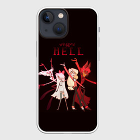 Чехол для iPhone 13 mini с принтом Hazbin Hotel. Welcome to Hell в Екатеринбурге,  |  | alastor | angel | charlie | dust | hazbin | hotel | husk | katie | pentious | sir | vaggie | аластор | вэгги | даст | кэти | отель | пентиус | сэр | хазбин | хаск | чарли | энджел