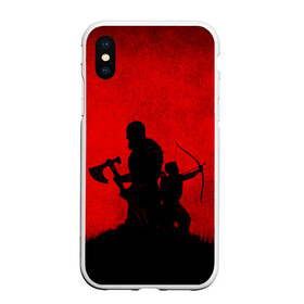 Чехол для iPhone XS Max матовый с принтом God of War в Екатеринбурге, Силикон | Область печати: задняя сторона чехла, без боковых панелей | god | playstation | war | атрей | бог | войны | кратос | левиафан | лук | лучник | призрак спарты | топор