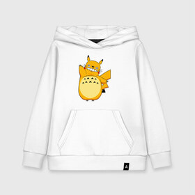 Детская толстовка хлопок с принтом Pika Totoro в Екатеринбурге, 100% хлопок | Круглый горловой вырез, эластичные манжеты, пояс, капюшен | forest | friend | ghibli | japan | keeper | miyazaki | nature | neigbor | neighbour | pikachu | pokemon | totoro | анимация | аниме | гибли | друг | животные | лес | любовь | милый | мир | миядзаки | мульт | мультфильм | пика | пикачу | покемон | приключе