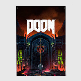 Постер с принтом DOOM - Hellgate в Екатеринбурге, 100% бумага
 | бумага, плотность 150 мг. Матовая, но за счет высокого коэффициента гладкости имеет небольшой блеск и дает на свету блики, но в отличии от глянцевой бумаги не покрыта лаком | doom | eternal | game | gate | hell | horror | ад | врата | дум | игра | персонаж | хоррор | шутер