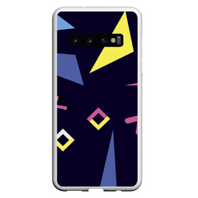 Чехол для Samsung Galaxy S10 с принтом Танец геометрии в Екатеринбурге, Силикон | Область печати: задняя сторона чехла, без боковых панелей | волна | волны | геометрические фигуры | геометрия | желтый | зигзаг | зигзаги | квадрат | квадраты | розовый | синий | треугольник | треугольники | трёхугольник | трёхугольники | черный