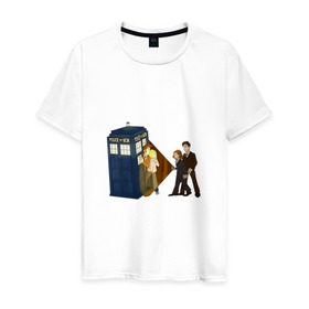 Мужская футболка хлопок с принтом Доктор Кто - The X-Files в Екатеринбурге, 100% хлопок | прямой крой, круглый вырез горловины, длина до линии бедер, слегка спущенное плечо. | doctor who | the x files | доктор кто | секретные материалы | сериал  doctor who | сериал доктор кто | сериалы | фильмы