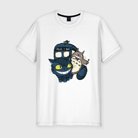 Мужская футболка хлопок Slim с принтом Tardis Totoro в Екатеринбурге, 92% хлопок, 8% лайкра | приталенный силуэт, круглый вырез ворота, длина до линии бедра, короткий рукав | doctor who | forest | friend | ghibli | japan | keeper | miyazaki | nature | neigbor | neighbour | tardis | totoro | анимация | аниме | гибли | доктор кто | друг | животные | кот | лес | любовь | милый | мир | миядзаки | мульт | мультфильм | приключения |