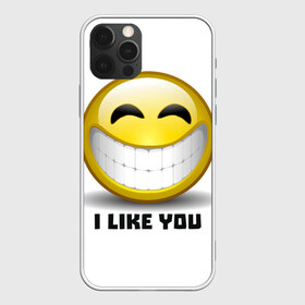 Чехол для iPhone 12 Pro Max с принтом I like you в Екатеринбурге, Силикон |  | emoji | зубы | интернет | любовь | мем | настроение | симпатия | смайл | смайлик | улыбка | эмоджи