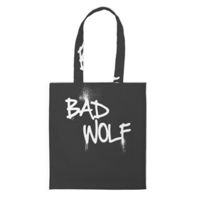 Шоппер 3D с принтом Bad wolf в Екатеринбурге, 100% полиэстер | Плотность: 200 г/м2; Размер: 34×35 см; Высота лямок: 30 см | bbc | dimension | dr who | jenna coleman | jodie whittaker | matt smith | relative | resolution | space | tardis | the doctor | time | галлифрей | джоди уиттакер | доктор кто | тардис