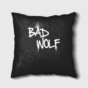 Подушка 3D с принтом Bad wolf в Екатеринбурге, наволочка – 100% полиэстер, наполнитель – холлофайбер (легкий наполнитель, не вызывает аллергию). | состоит из подушки и наволочки. Наволочка на молнии, легко снимается для стирки | Тематика изображения на принте: bbc | dimension | dr who | jenna coleman | jodie whittaker | matt smith | relative | resolution | space | tardis | the doctor | time | галлифрей | джоди уиттакер | доктор кто | тардис