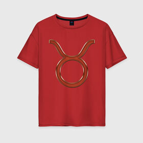 Женская футболка хлопок Oversize с принтом Телец (Taurus) в Екатеринбурге, 100% хлопок | свободный крой, круглый ворот, спущенный рукав, длина до линии бедер
 | 