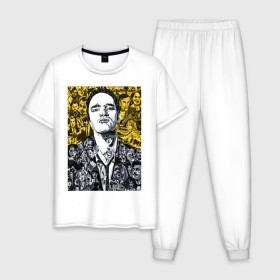 Мужская пижама хлопок с принтом Tarantino x films в Екатеринбурге, 100% хлопок | брюки и футболка прямого кроя, без карманов, на брюках мягкая резинка на поясе и по низу штанин
 | здезда | квентин | тарантино | фильм