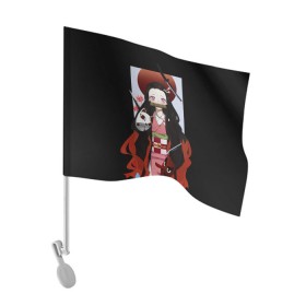 Флаг для автомобиля с принтом Клинок рассекающий демонов в Екатеринбурге, 100% полиэстер | Размер: 30*21 см | kimetsu no yaiba | клинок рассекающий демонов | нэдзуко