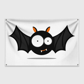 Флаг-баннер с принтом Смешная летучая мышь 1 в Екатеринбурге, 100% полиэстер | размер 67 х 109 см, плотность ткани — 95 г/м2; по краям флага есть четыре люверса для крепления | bat | крылатый демон | летучая мышь | мышь | прикол | смешная летучая мышь
