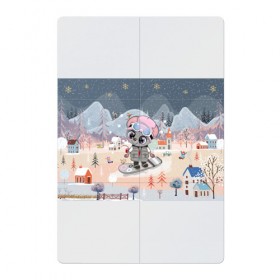 Магнитный плакат 2Х3 с принтом Милая мышка на сноуборде в Екатеринбурге, Полимерный материал с магнитным слоем | 6 деталей размером 9*9 см | 