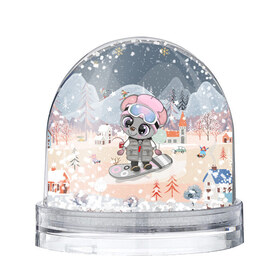 Снежный шар с принтом Милая мышка на сноуборде в Екатеринбурге, Пластик | Изображение внутри шара печатается на глянцевой фотобумаге с двух сторон | 