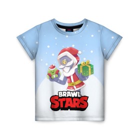 Детская футболка 3D с принтом Brawl Stars. Christmas Barley в Екатеринбурге, 100% гипоаллергенный полиэфир | прямой крой, круглый вырез горловины, длина до линии бедер, чуть спущенное плечо, ткань немного тянется | bo | brawl | brock | bull | colt | dynamike | elprimo | jessie | leon | moba | nita | shelly | stars | бо | брок | булл | джесси | динамайк | кольт | леон | нита | шелли | эльпримо