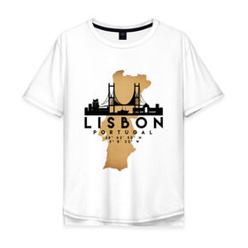 Мужская футболка хлопок Oversize с принтом Лиссабон (Португалия) в Екатеринбурге, 100% хлопок | свободный крой, круглый ворот, “спинка” длиннее передней части | city | lisbon | portugal | ronaldo | travel | город | европа | карта | лиссабон | мир | португалия | приключение | путешествие | роналду | столица | страна | тиризм | турист | флаг