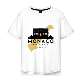 Мужская футболка хлопок Oversize с принтом Монако в Екатеринбурге, 100% хлопок | свободный крой, круглый ворот, “спинка” длиннее передней части | Тематика изображения на принте: 