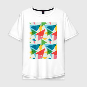 Мужская футболка хлопок Oversize с принтом Минимализм в Екатеринбурге, 100% хлопок | свободный крой, круглый ворот, “спинка” длиннее передней части | геометрия | минимализм | треугольники