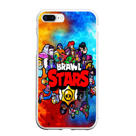 Чехол для iPhone 7Plus/8 Plus матовый с принтом BrawlStars All heroes в Екатеринбурге, Силикон | Область печати: задняя сторона чехла, без боковых панелей | Тематика изображения на принте: brawlstars | leon | битваогней | бравлстарc | игра | игры | леон | мультик