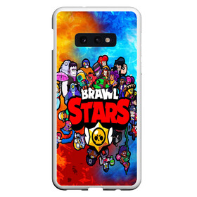 Чехол для Samsung S10E с принтом BrawlStars All heroes в Екатеринбурге, Силикон | Область печати: задняя сторона чехла, без боковых панелей | Тематика изображения на принте: brawlstars | leon | битваогней | бравлстарc | игра | игры | леон | мультик