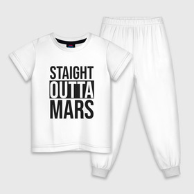 Детская пижама хлопок с принтом Прямиком с Марса в Екатеринбурге, 100% хлопок |  брюки и футболка прямого кроя, без карманов, на брюках мягкая резинка на поясе и по низу штанин
 | earth | mars | moon | nasa | space | астронавт | гагарин | галактика | земля | инопланетянин | комета | космонавт | космос | красный | луна | марс | марсианин | метеорит | наса | нло | планета | пришелец | ракета