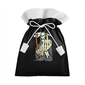 Подарочный 3D мешок с принтом Смерть в Екатеринбурге, 100% полиэстер | Размер: 29*39 см | halloween | коса | скелет | хэллоуин | череп