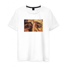 Мужская футболка хлопок с принтом искусство в Екатеринбурге, 100% хлопок | прямой крой, круглый вырез горловины, длина до линии бедер, слегка спущенное плечо. | взгляд | глаза | живопись | искусство | картина | масло | мужчина