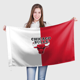 Флаг 3D с принтом CHICAGO BULLS в Екатеринбурге, 100% полиэстер | плотность ткани — 95 г/м2, размер — 67 х 109 см. Принт наносится с одной стороны | bulls | chicago | chicago bulls | nba | red bulls | usa | америка | быки | нба | сша | чикаго буллс