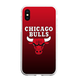 Чехол для iPhone XS Max матовый с принтом CHICAGO BULLS в Екатеринбурге, Силикон | Область печати: задняя сторона чехла, без боковых панелей | bulls | chicago | chicago bulls | nba | red bulls | usa | америка | быки | нба | сша | чикаго буллс