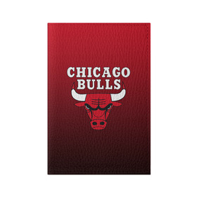 Обложка для паспорта матовая кожа с принтом CHICAGO BULLS в Екатеринбурге, натуральная матовая кожа | размер 19,3 х 13,7 см; прозрачные пластиковые крепления | Тематика изображения на принте: bulls | chicago | chicago bulls | nba | red bulls | usa | америка | быки | нба | сша | чикаго буллс