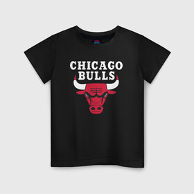 Детская футболка хлопок с принтом CHICAGO BULLS в Екатеринбурге, 100% хлопок | круглый вырез горловины, полуприлегающий силуэт, длина до линии бедер | bulls | chicago | chicago bulls | nba | red bulls | usa | америка | быки | нба | сша | чикаго буллс