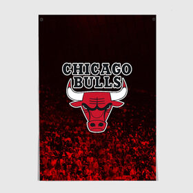 Постер с принтом CHICAGO BULLS в Екатеринбурге, 100% бумага
 | бумага, плотность 150 мг. Матовая, но за счет высокого коэффициента гладкости имеет небольшой блеск и дает на свету блики, но в отличии от глянцевой бумаги не покрыта лаком | bulls | chicago | chicago bulls | nba | red bulls | usa | америка | быки | нба | сша | чикаго буллс